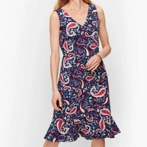 Talbots Paisley Floral Flounce Hem Fit & Flare Dress